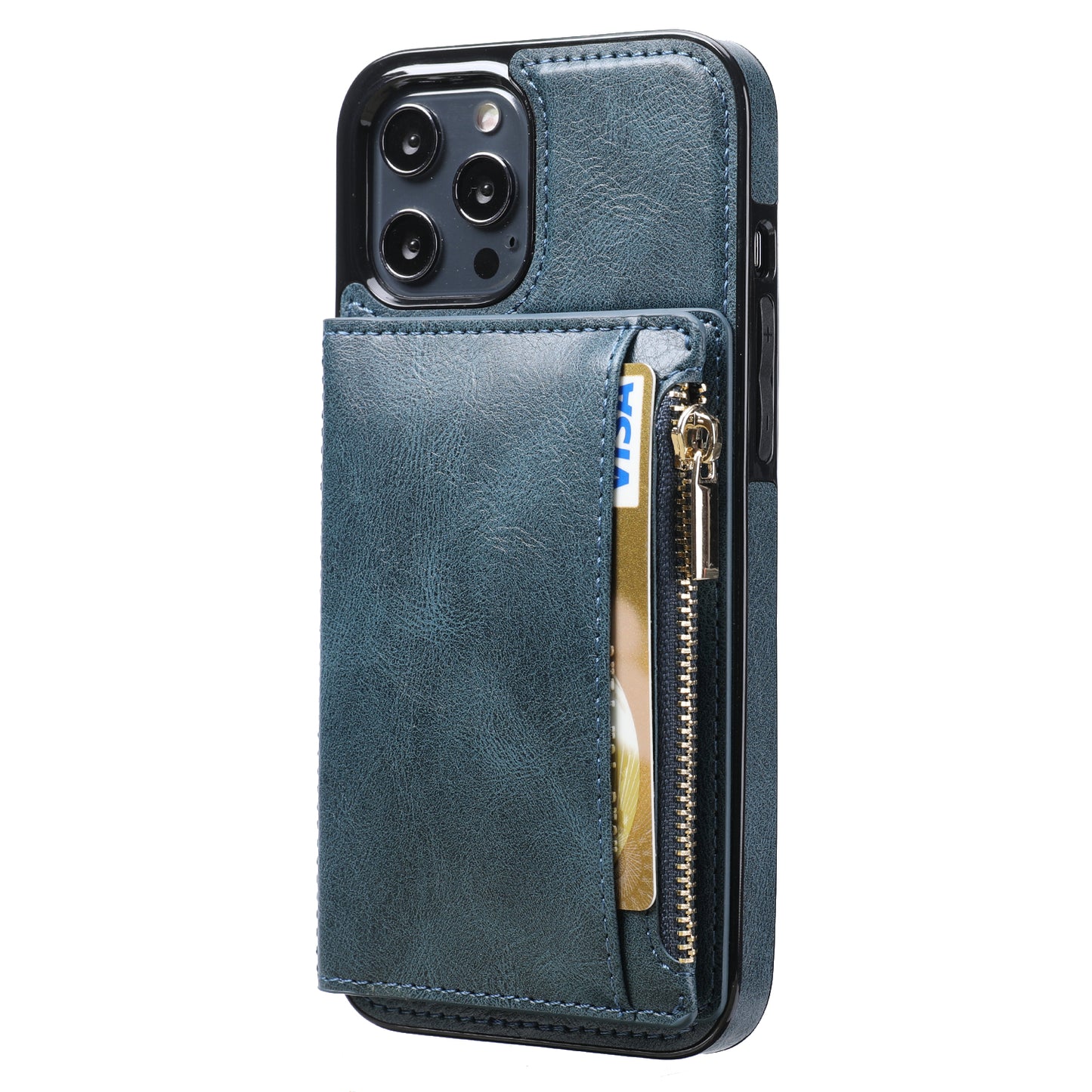 Customizable Genuine Leather iPhone Case with Wallet for iPhone 13/ iPhone 12/ iPhone 11/ iPhone XS/ iPhone 8/ iPhone 7/ iPhone SE 2nd Gen