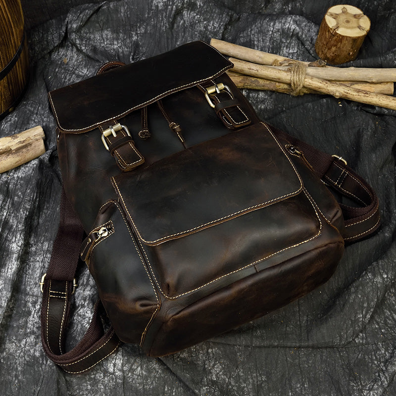 Camping Genuine Leather Backpack