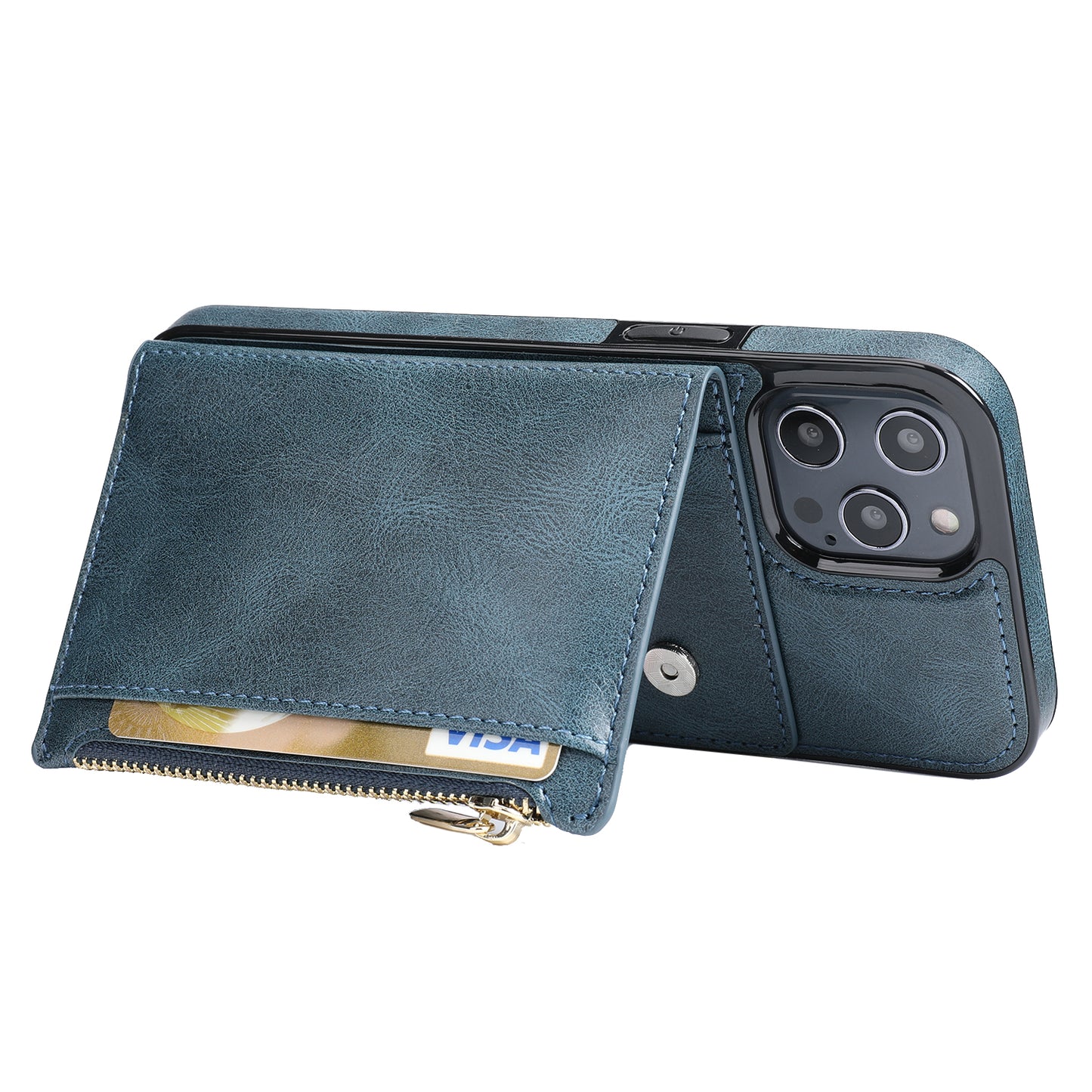 Customizable Genuine Leather iPhone Case with Wallet for iPhone 13/ iPhone 12/ iPhone 11/ iPhone XS/ iPhone 8/ iPhone 7/ iPhone SE 2nd Gen