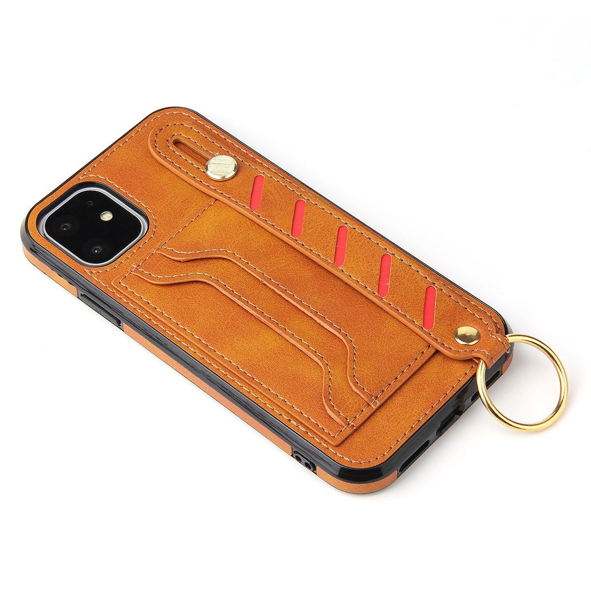 Customizable Genuine Leather iPhone Case with Strap for iPhone 13/ iPhone 12/ iPhone 11/ iPhone XS/ iPhone 8/ iPhone 7