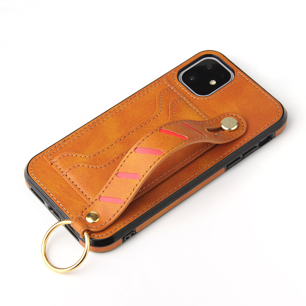 Customizable Genuine Leather iPhone Case with Strap for iPhone 13/ iPhone 12/ iPhone 11/ iPhone XS/ iPhone 8/ iPhone 7