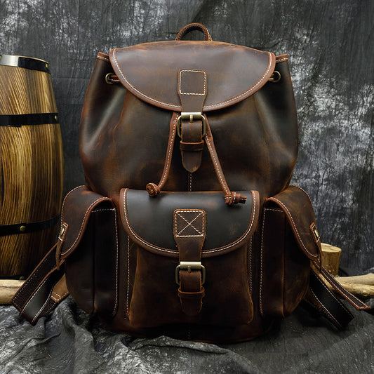 Camping Genuine Leather Backpack