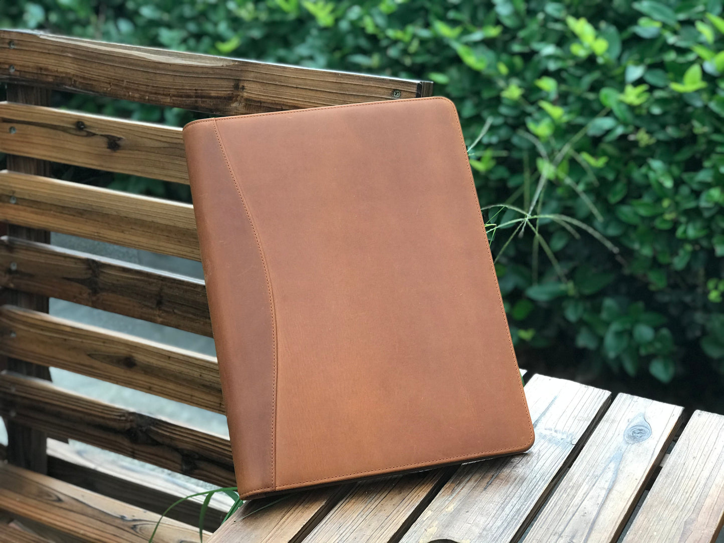 Heilolio Personalised Genuine Leather Clipboard Folder, Storage Portfolio for Legal Pad Letter Size A4 Writing Pad, Notepad ClipBoard (Tan)