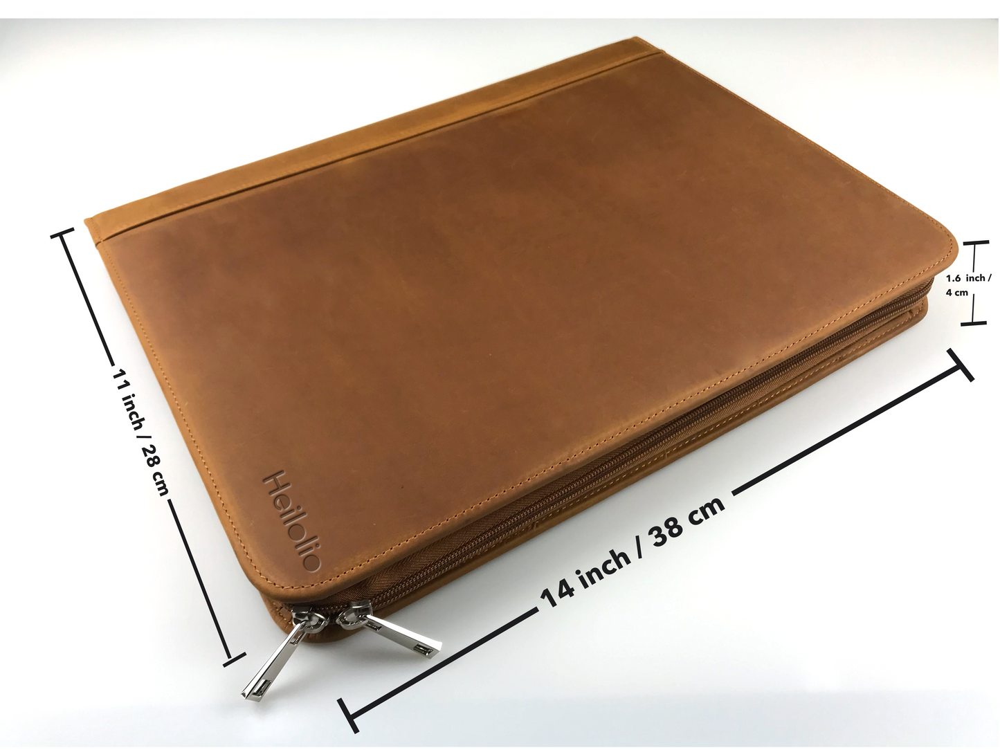 Genuine Leather Portfolio for Men/ Women, Personalised Leather 3-Ring Binder Fits for 13 Inch Laptop Legal Pad A4 Paper, Gift (Tan)