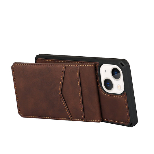 Custom Genuine Leather iPhone Case Stand Wallet with Strap for iPhone 13 / iPhone 12/ iPhone 11/ iPhone XS/ iPhone 8/ iPhone 7