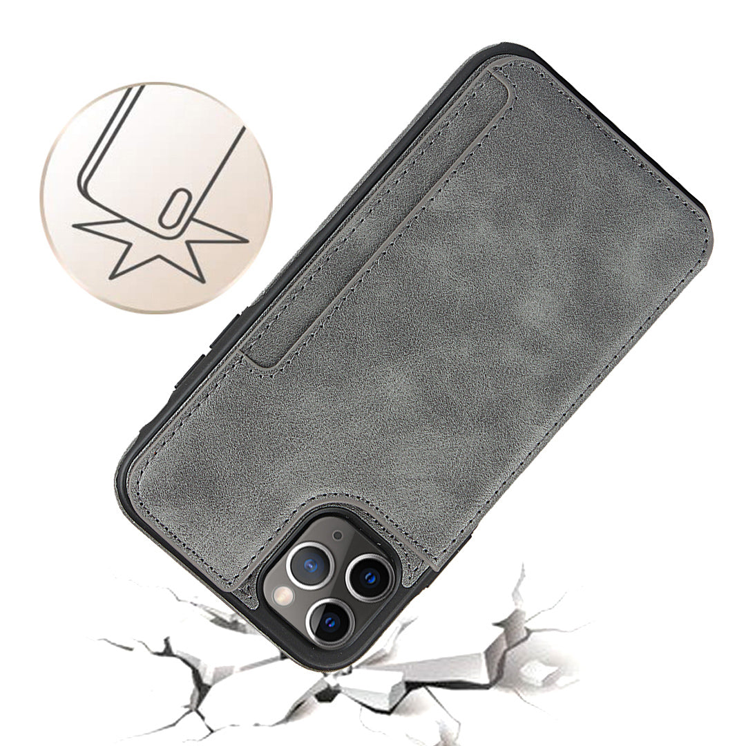 Custom Genuine Leather iPhone Case with Foldable Wallet Stand for iPhone 13/ iPhone 12/ iPhone 11/ iPhone XS/ iPhone 8/ iPhone 7/ iPhone SE 2nd Gen