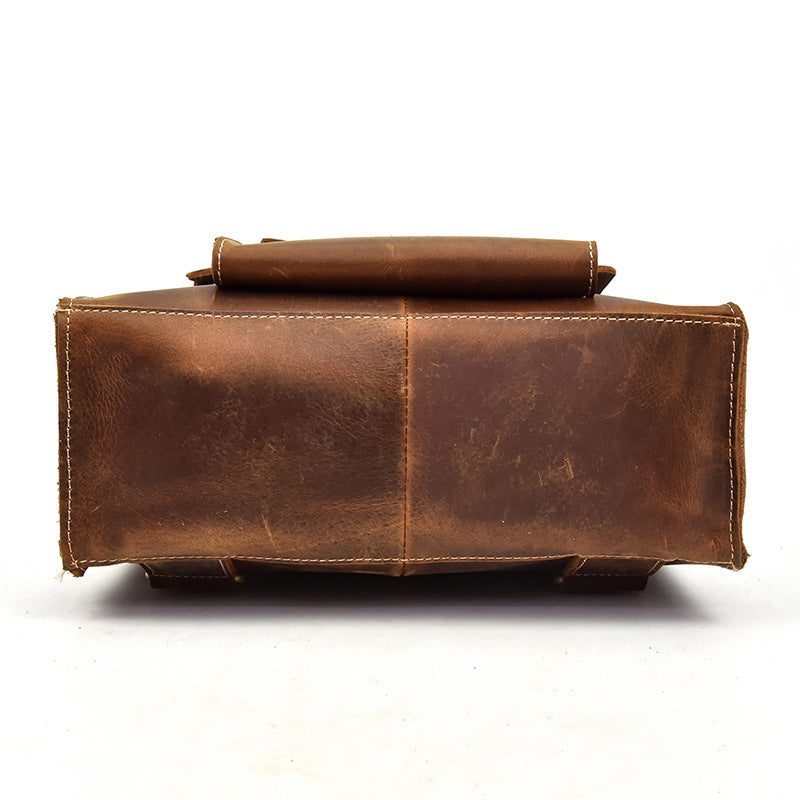 Full Grain Cowhide Leather Backpack for 14" Laptop Crossbody Bag