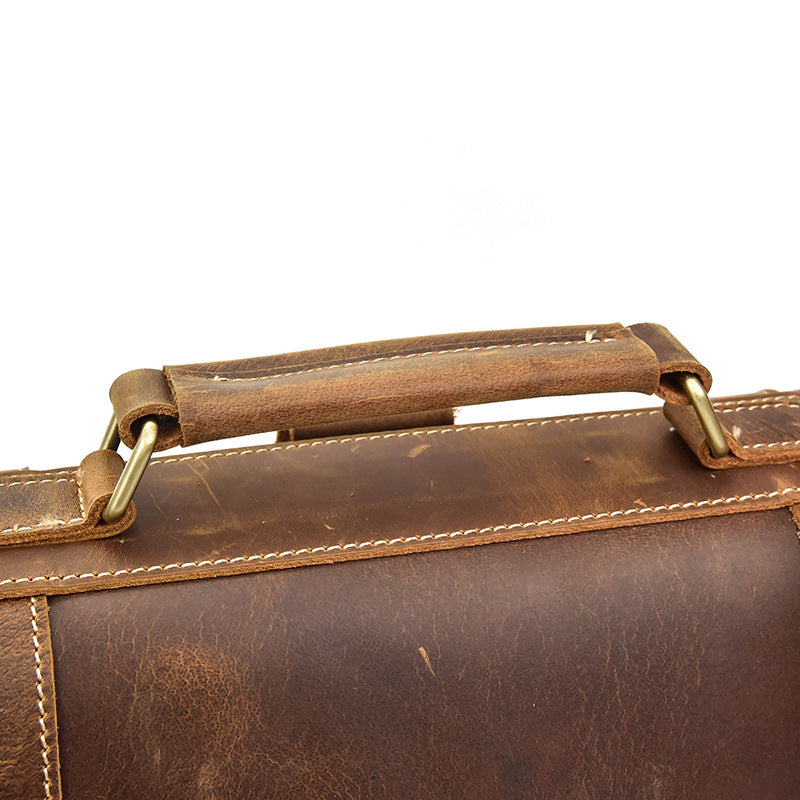 Full Grain Cowhide Leather Backpack for 14" Laptop Crossbody Bag