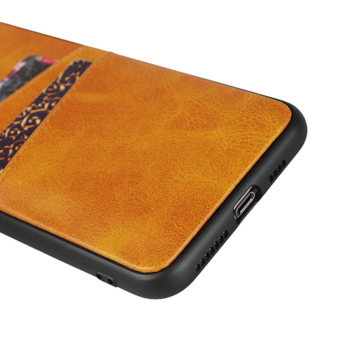Customized Genuine Leather iPhone Case with Card Slots for iPhone 13/ iPhone 12/ iPhone 11/ iPhone XS/ iPhone 8/ iPhone 7