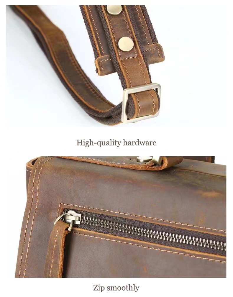 Vintage Handmade Crazy Horse Leather Backpack, Leather Bag for MacBook/ iPad/ A4/ Legal Paper