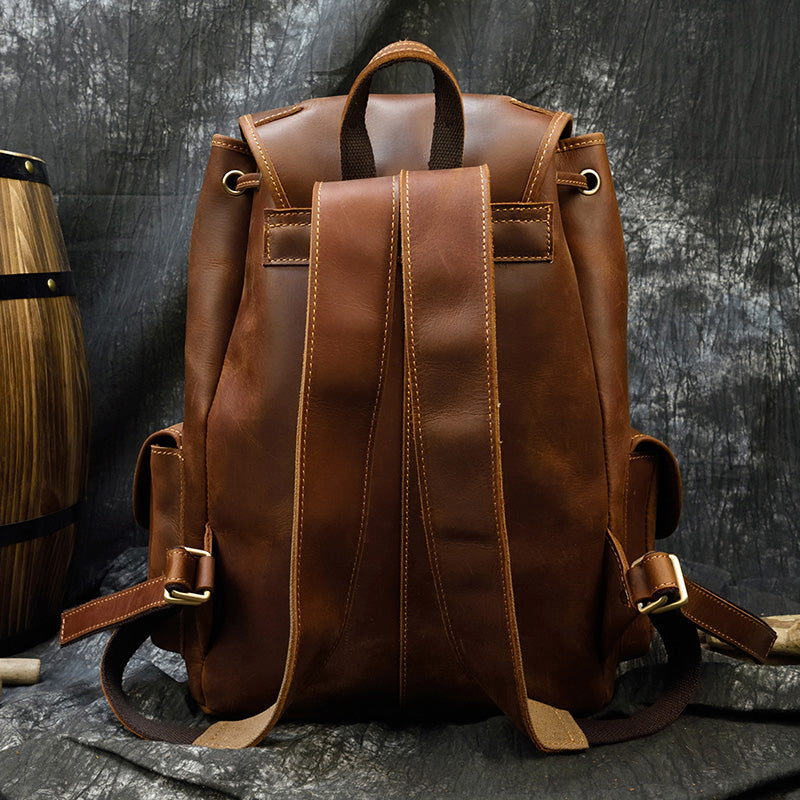 Camping Genuine Leather Backpack