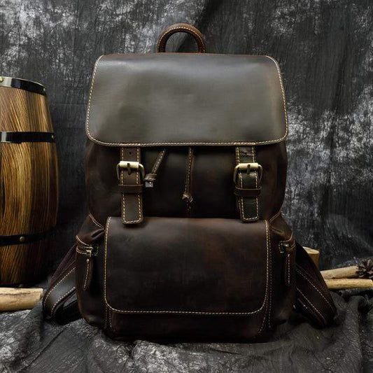 Camping Genuine Leather Backpack
