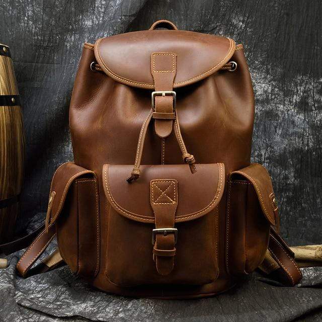 Camping Genuine Leather Backpack
