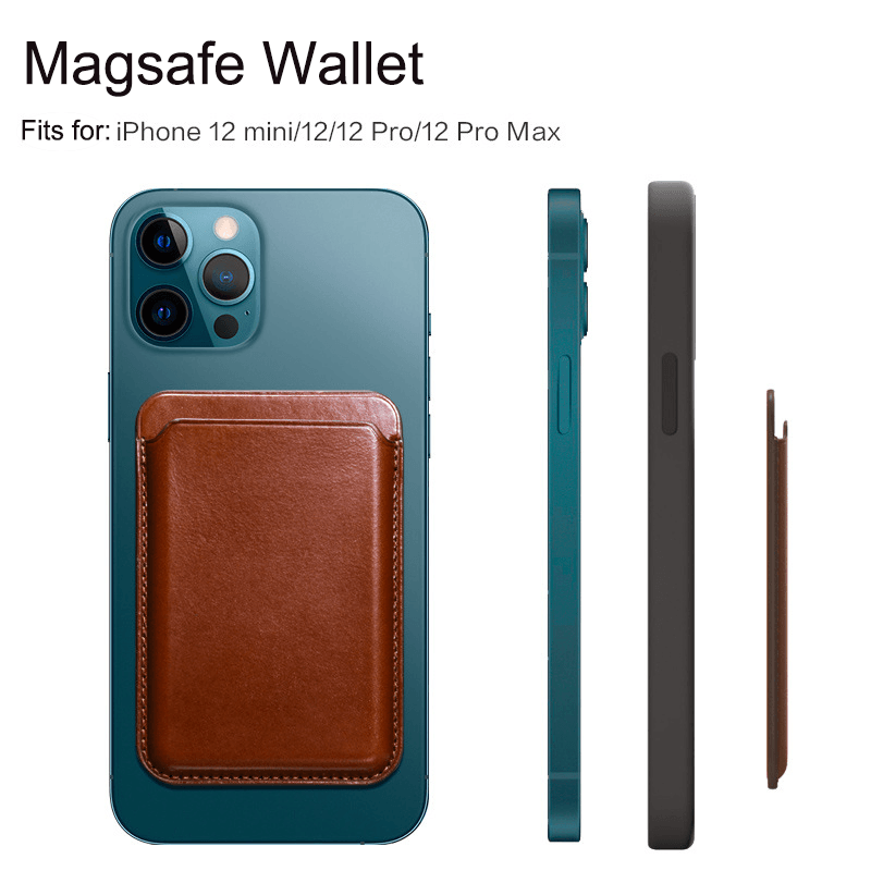 Customizable Premium Genuine Leather iPhone Card Holder Stick On Magsafe Wallet for iPhone 12/ iPhone 12 Pro/ iPhone 12 Pro Max/ iPhone 12 mini