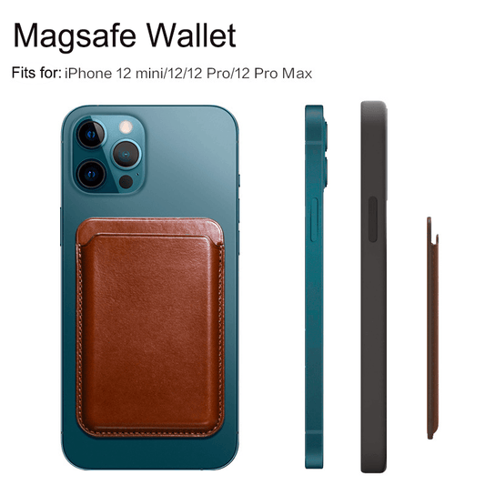 Customizable Premium Genuine Leather iPhone Card Holder Stick On Magsafe Wallet for iPhone 12/ iPhone 12 Pro/ iPhone 12 Pro Max/ iPhone 12 mini