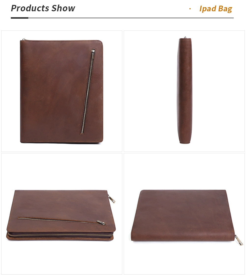 Genuine Leather Padfolio with Insert Holder, A5 File Folder with Pouch, A5 Leather Portfolio, Gifts for Him/ Her