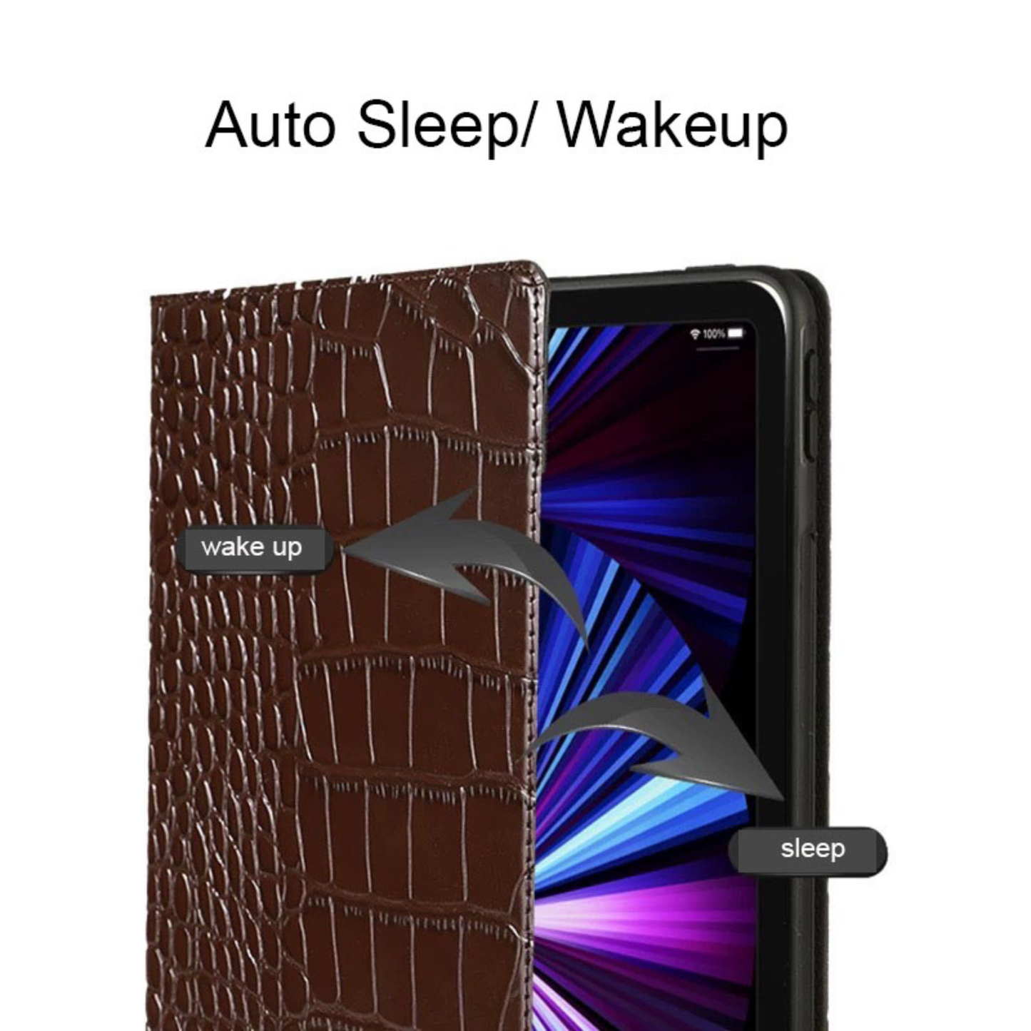 Genuine Crocodile Leather Case for iPad Pro 2025/ iPad Pro 2024/ 2018 11"/ 2022/ 2021/ 2020/ Air 5/4, Business Gift