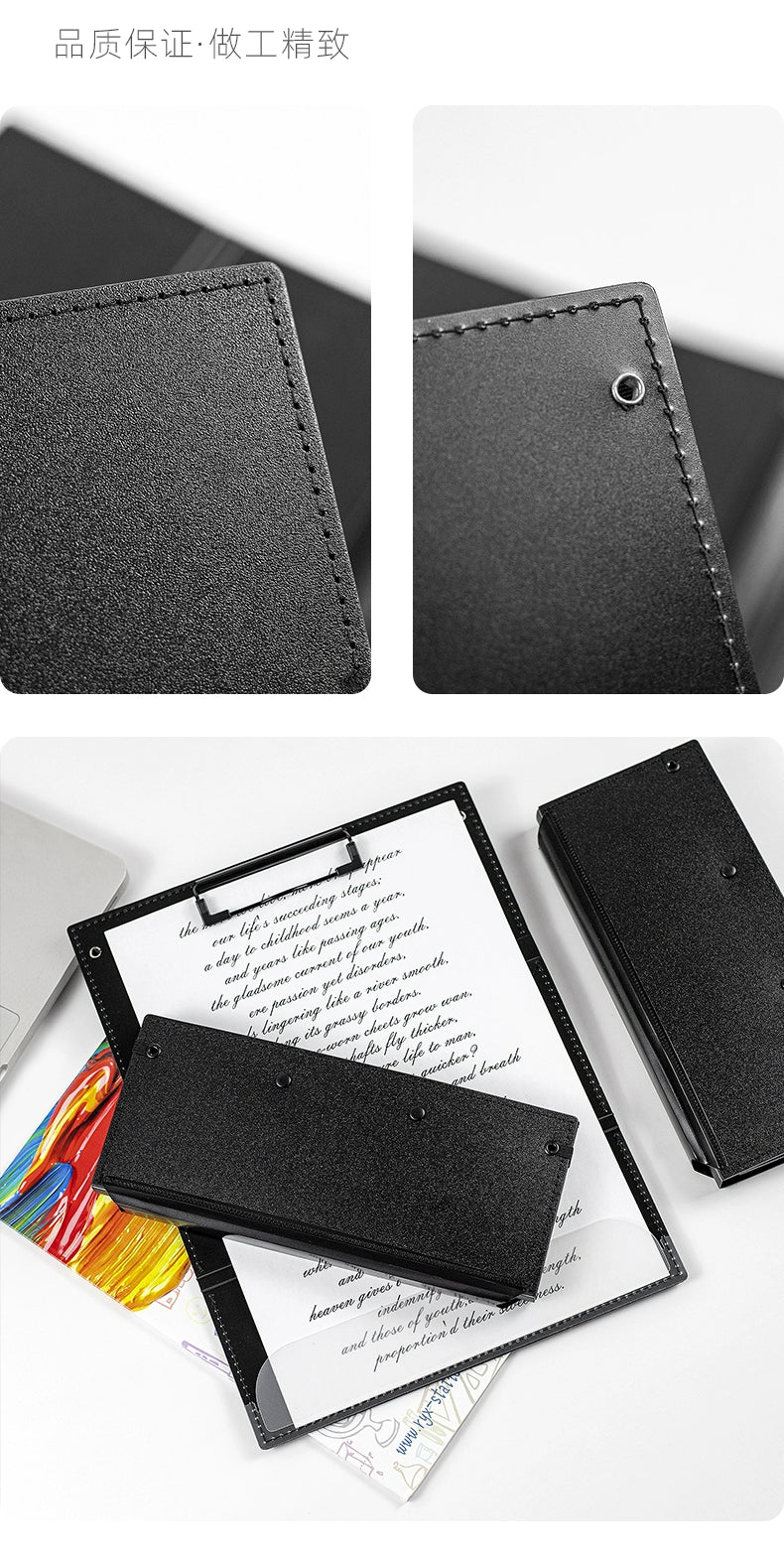 A4 PP Trifold Clipboard, Foldable Writing Pad for Men/ Women