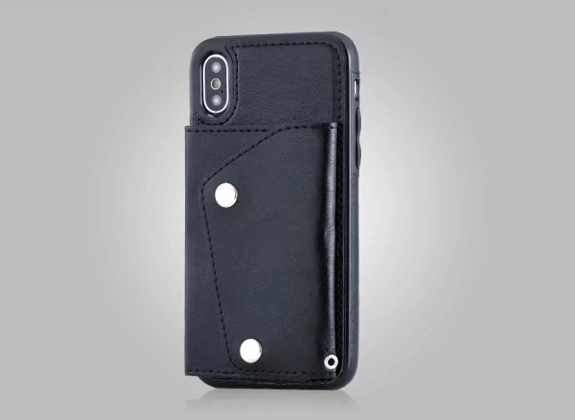 Personalized Vegan Leather Trifold iPhone Case Wallet with Strap for iPhone 14/ iPhone 13/ iPhone 12/ iPhone 11/ iPhone XS/ iPhone 8/ iPhone 7