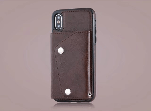 Personalized Vegan Leather Trifold iPhone Case Wallet with Strap for iPhone 14/ iPhone 13/ iPhone 12/ iPhone 11/ iPhone XS/ iPhone 8/ iPhone 7