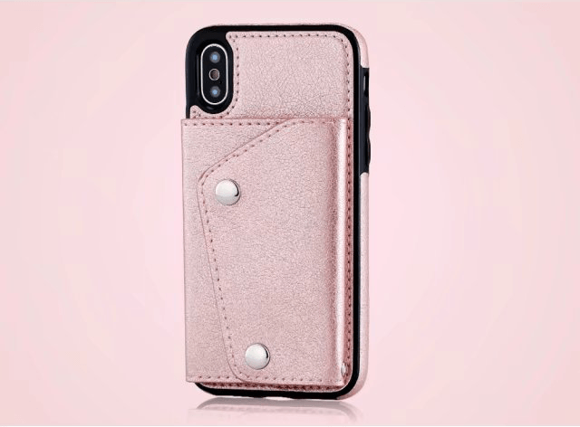 Personalized Vegan Leather Trifold iPhone Case Wallet with Strap for iPhone 14/ iPhone 13/ iPhone 12/ iPhone 11/ iPhone XS/ iPhone 8/ iPhone 7