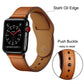 Personalized Cowhide Leather Watch Band Easy-to-Buckle for Apple Watch Series 7/ 6/ 5/ 4/ 3/ 2/ 1/ SE + Screen Protector