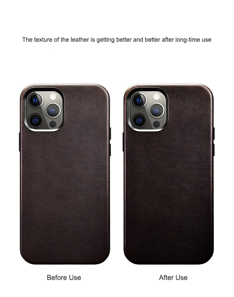 Customizable Premium Genuine Leather Case for iPhone 12 with Mag Safe