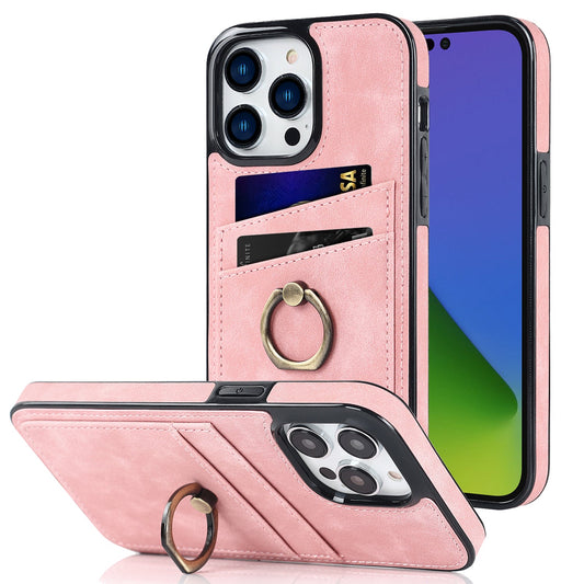 Custom Leather iPhone Case Wallet with Ring Holder for iPhone 14/ iPhone 13/ iPhone 12/ iPhone 11/ iPhone XS/ iPhone 8/ iPhone 7