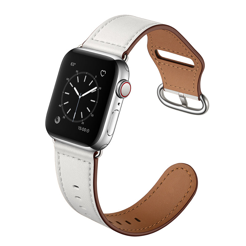 Custom Genuine Leather Watch Band for Apple Watch Series 7/ 6/ 5/ 4 + Screen Protector