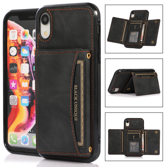 Customizable Genuine Leather iPhone Case with Trifold Wallet for iPhone 13/ iPhone 12/ iPhone 11/ iPhone XS/ iPhone 8/ iPhone 7/ iPhone SE 2nd Gen