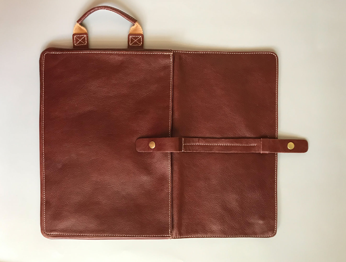 Handmade Stylish Slim Genuine Cowhide Leather Briefcase, Leather Business Portfolio/ Handbag/ iPad Holder/ Laptop Case
