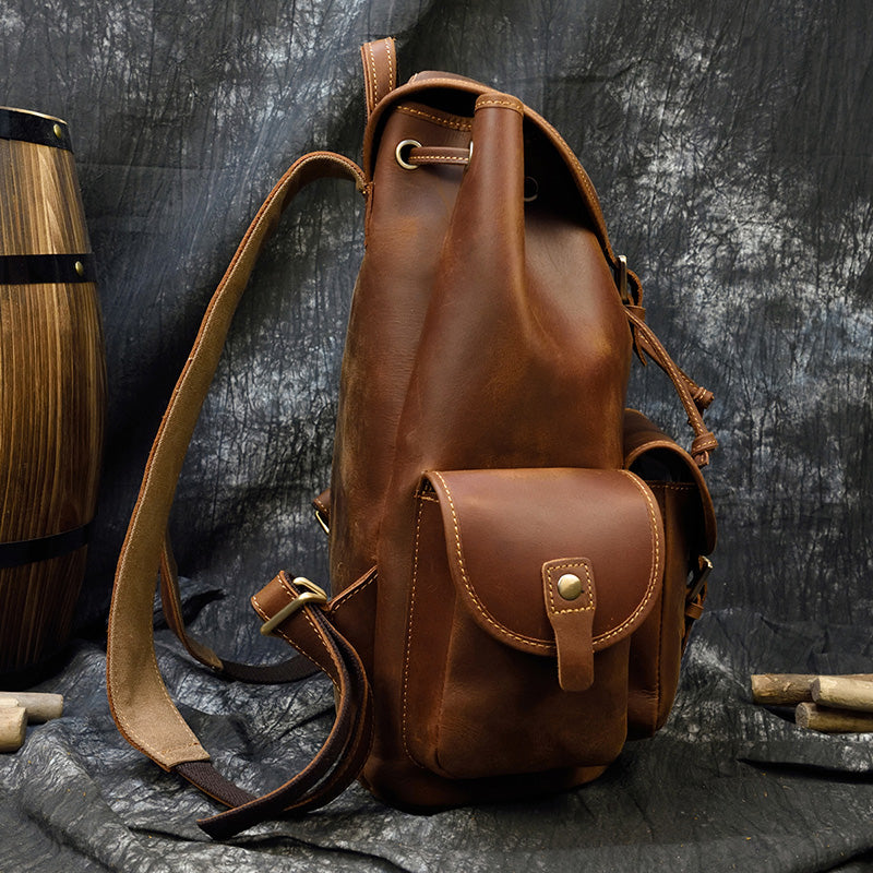 Camping Genuine Leather Backpack