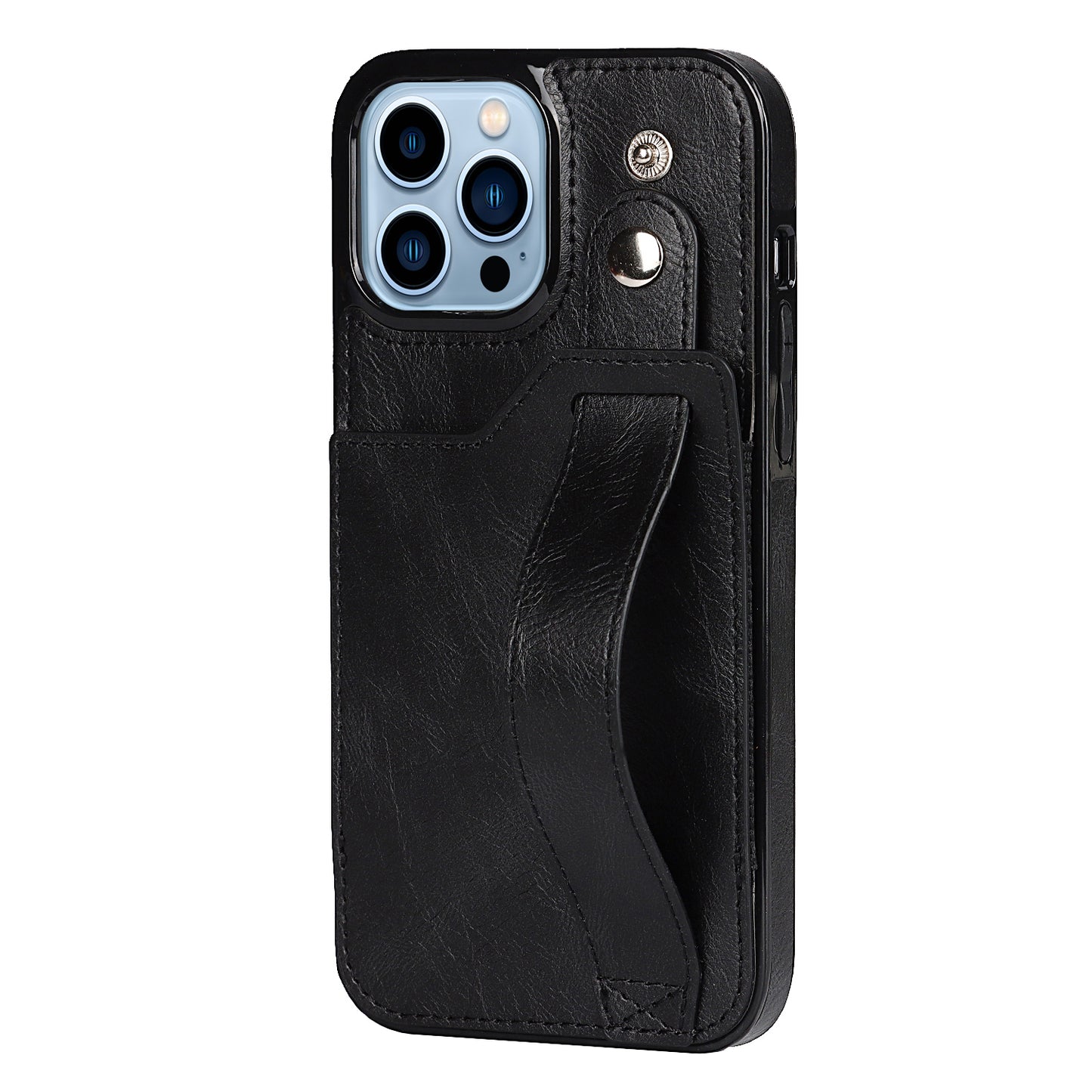 Personalized Genuine Leather iPhone Case with Card Slot and Strap for iPhone 13/ iPhone 12/ iPhone 11/ iPhone XS/ iPhone 8/ iPhone 7