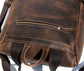 Vintage Full Grain Cowhide Leather Backpack for 15" Laptop Travel Hiking Camping Rucksack, Engraving Customization for Option
