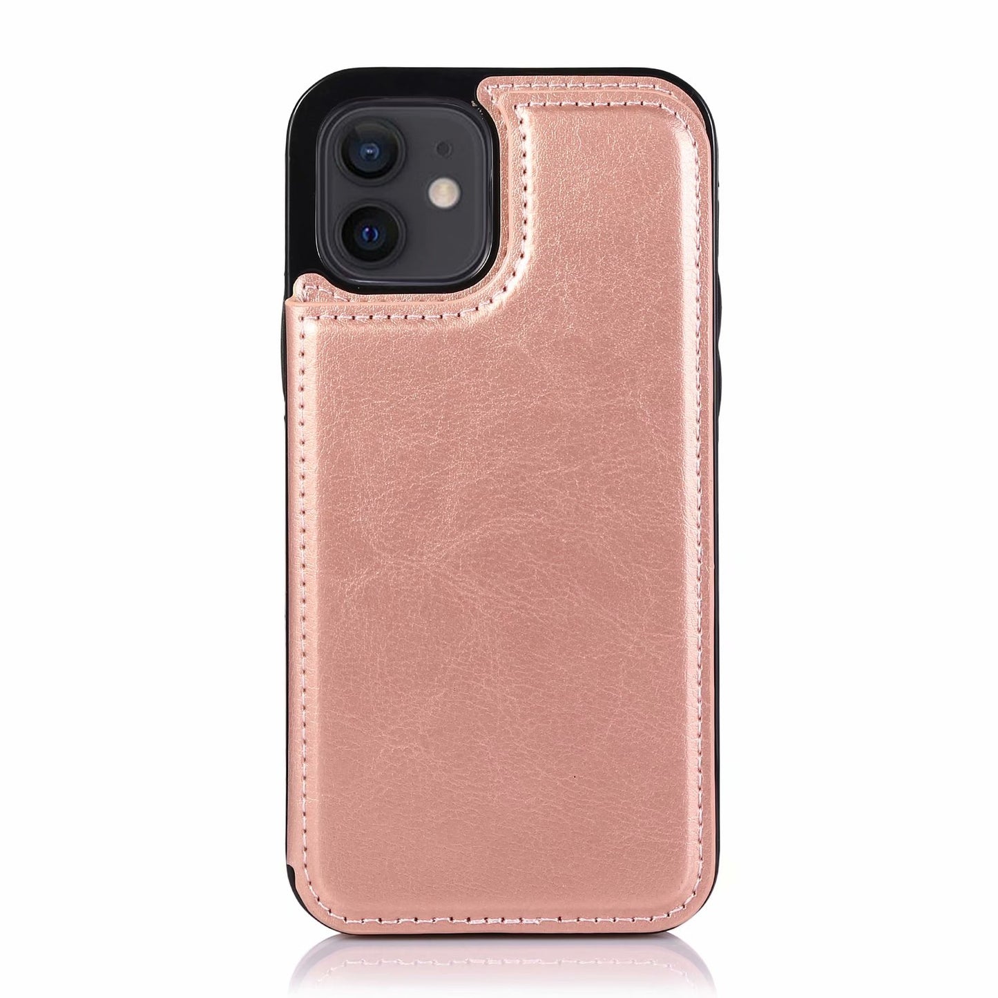 Custom Leather iPhone Case with Magnetic Button Wallet for iPhone 14/ iPhone 13/ iPhone 12/ iPhone 11/ iPhone XS/ iPhone 8/ iPhone 7/ iPhone SE
