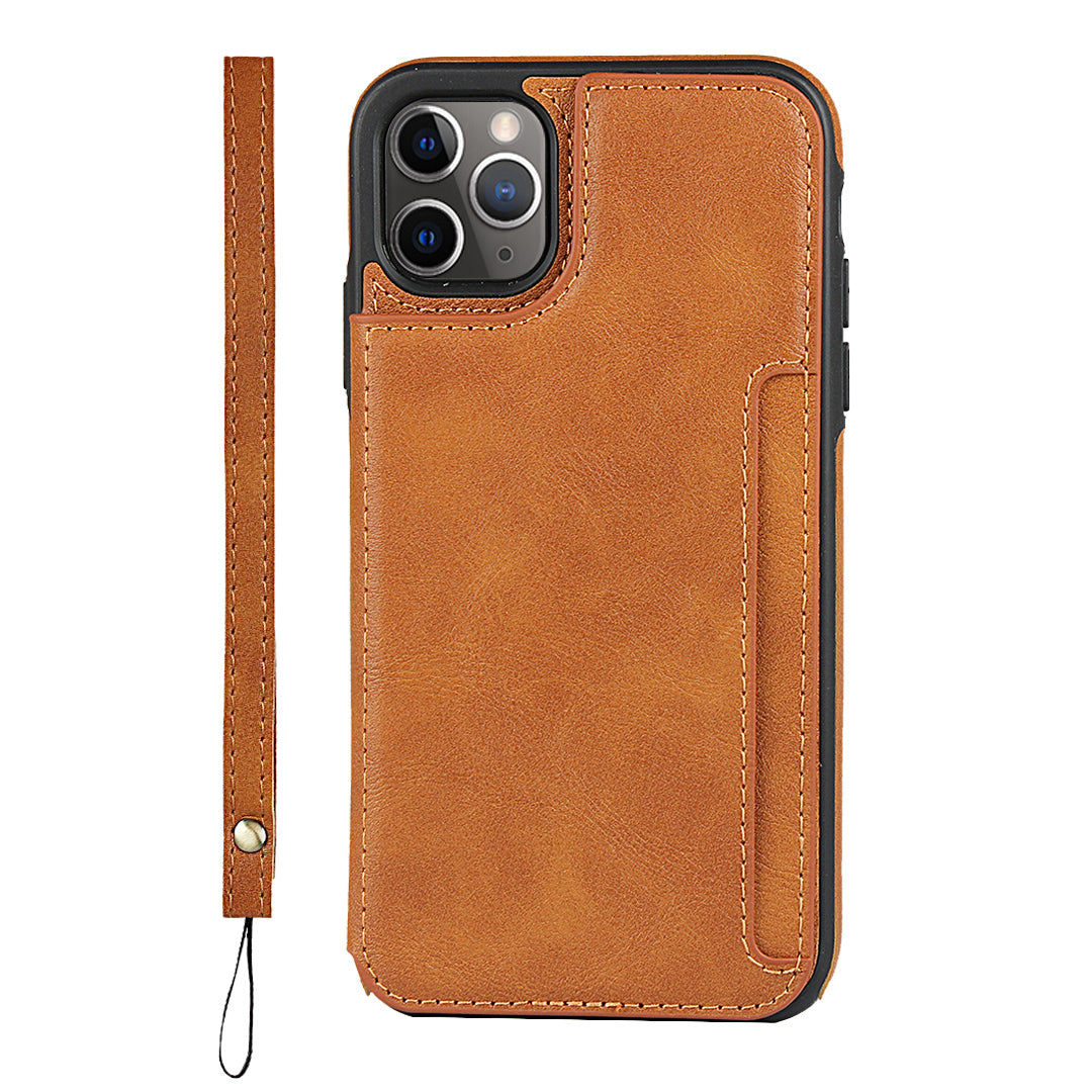 Custom Genuine Leather iPhone Case with Foldable Wallet Stand for iPhone 13/ iPhone 12/ iPhone 11/ iPhone XS/ iPhone 8/ iPhone 7/ iPhone SE 2nd Gen