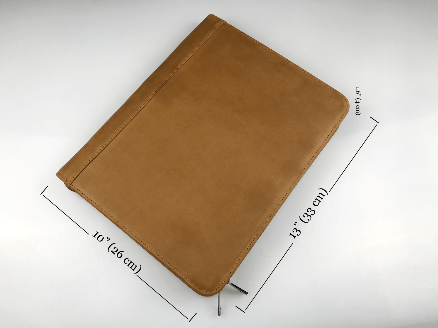 Genuine Leather Portfolio, Zipper Padfolio for Legal Paper/ A4 Letter Size Notepad/ iPad Pro 12.9", Gift for Him/ Her