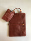 Handmade Stylish Slim Genuine Cowhide Leather Briefcase, Leather Business Portfolio/ Handbag/ iPad Holder/ Laptop Case